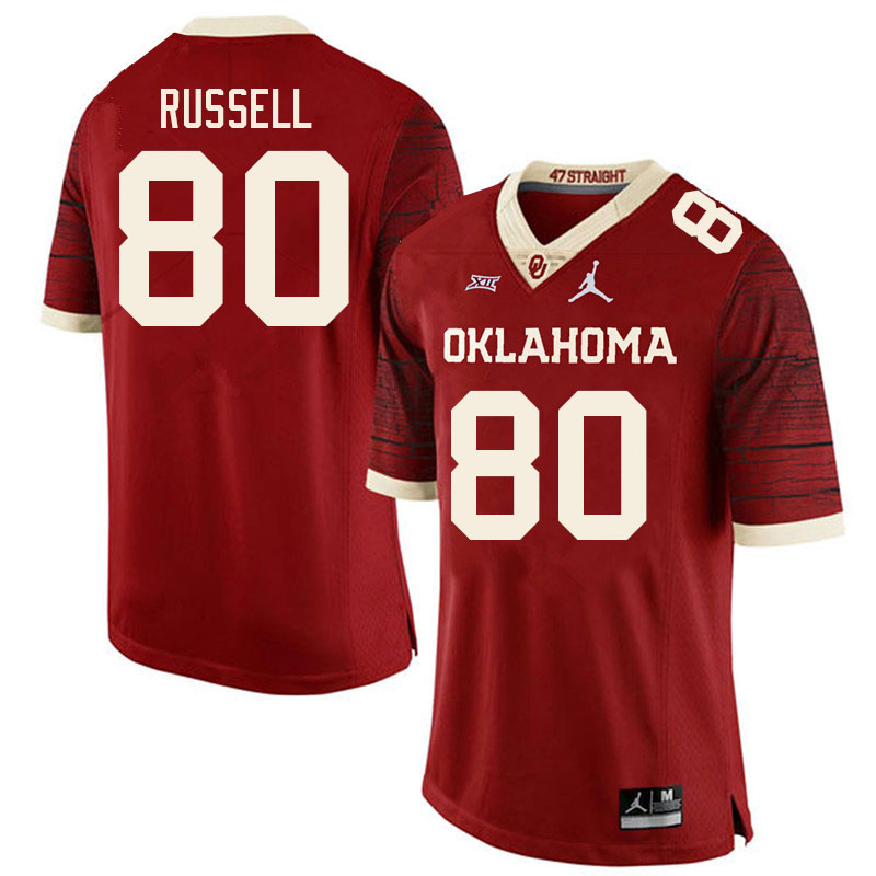 Oklahoma Sooners #80 Kayhon Russell College Football Jerseys Sale-Retro